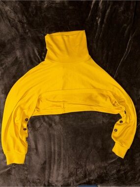 Forever 21 Cropped Mustard Yellow Turtleneck Sweater
